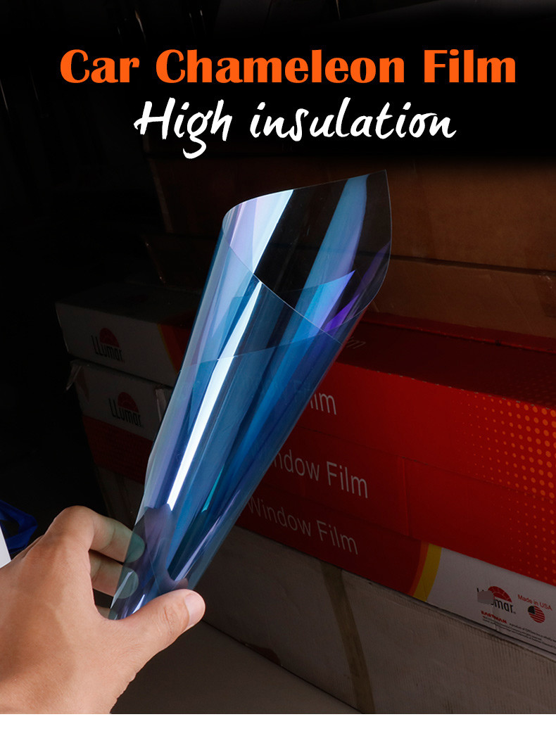 CH6099 Blue Purple Chameleon Tint 2Mil Heat Shrink Color Changing Chameleon Window Tint Film For Car Windshield
