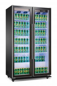 China 2 Doors Beverage Merchandiser Cooler 5 Shelves Electric Upright Wine Refrigerator on sale