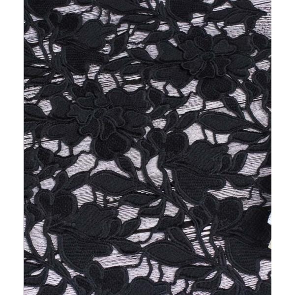 100% Cotton Fiber Water Soluble Embroidery Fabric with Lace applique Black Ivory Double Color