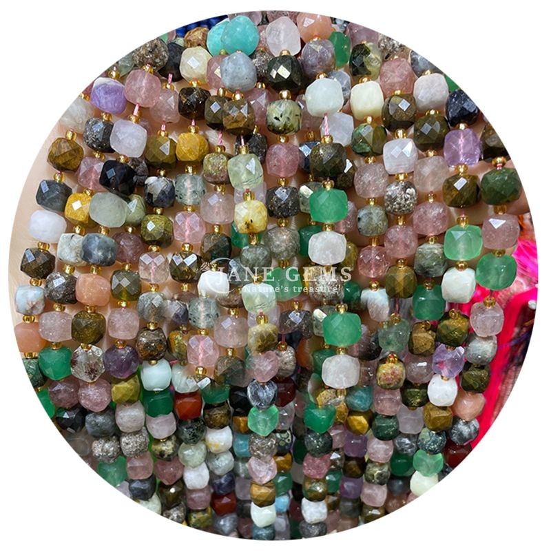 Wholesale Natural Jade Loose Beads Real White Opal Loose Beads Square Slice Shape Loose Beads Spacers For DIY Jewelry