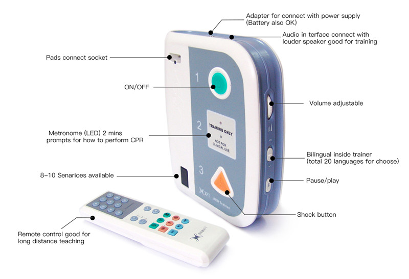Multiple Language Support AED Trainer Sound Prompts For CPR Training