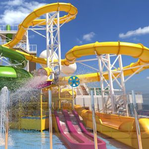 Aqua Park Fiberglass Mat Racer Water Slide Equipment