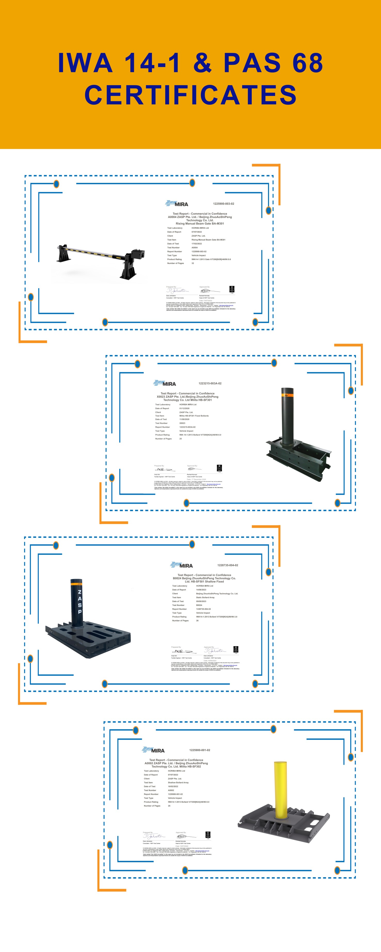 Hydraulic Vehicle Road Blocker For Perimeter Protection Security Rating IWA14-1