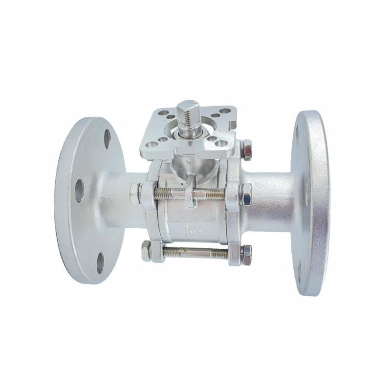 CF8/CF8m High Platform 3PC Industrial Flanged Ball Valve Silica Sol
