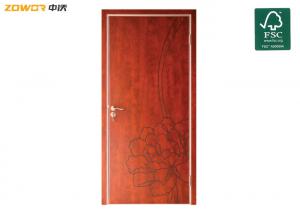 Quality Curved Flowers PVC Finished Thickness 45mm Plain Wooden Door wholesale