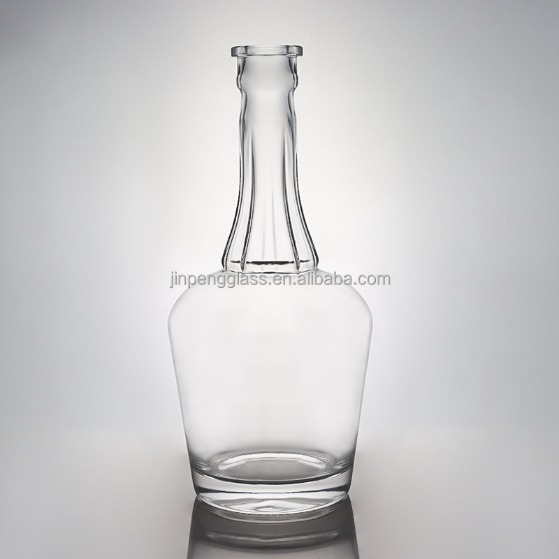 Glass Body 500ml 700ml 750ml Sealed Vodka Tequila Whiskey Bottle with Cork Lid