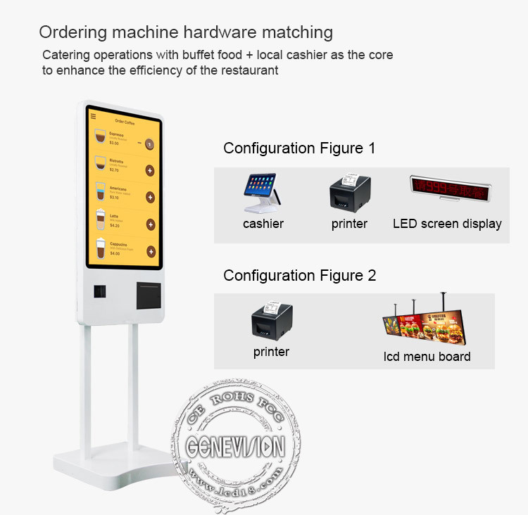 24 Inch TFT Touch Screen Kiosk For Self Service Payment