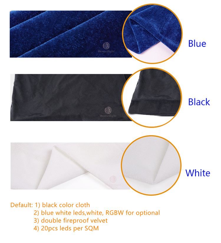 HOMEI LED Star Drop Curtain Changeable Stars Curtain Lights for Stage and Bar Control