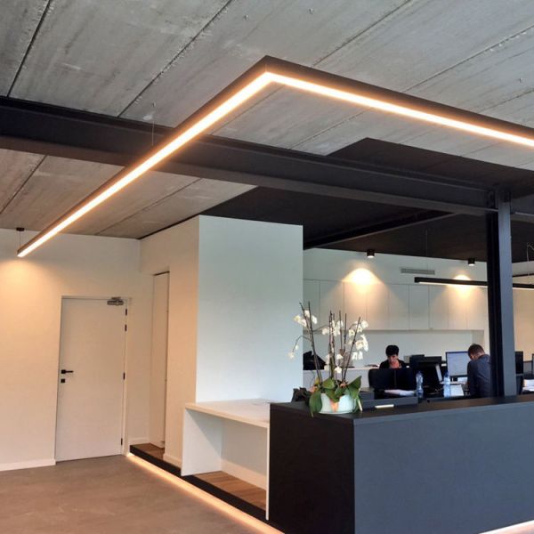 Warm White 30W LED Continuous Linear Hanging Light Billiard For Workshop