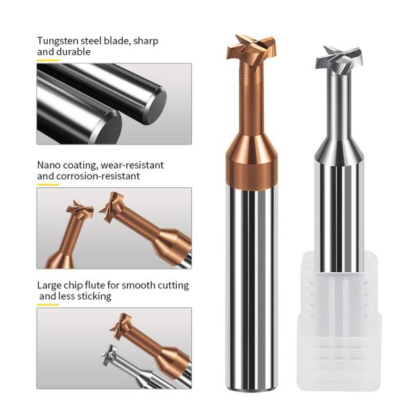 Solid Carbide Coated 4 Flute T Slot Milling Cutter for Lathe Machine Customizable ODM/OEM Manufacturer's Cutting Steel Aluminum