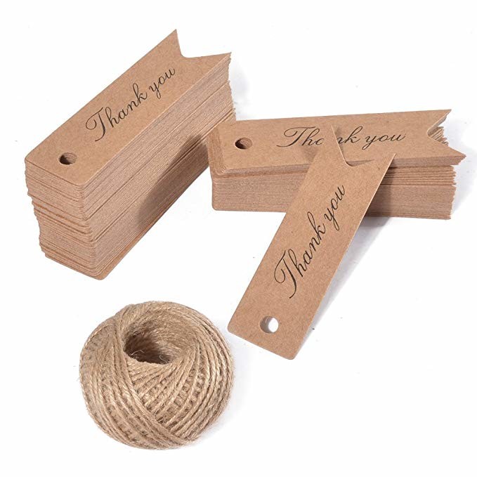 Durable Kraft Paper Hang Tags Custom Size Suitable For Gift Tags / Wedding Favor Tags