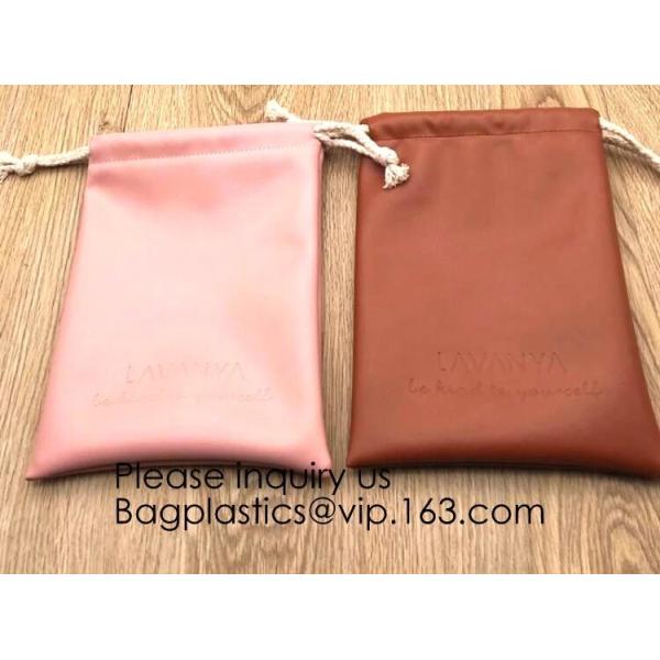 Fashion PU Leather Gift Bag Jewelry Pouch Drawstring Waterproof Bag Universal Headphone Protection Pouch/Portable Travel