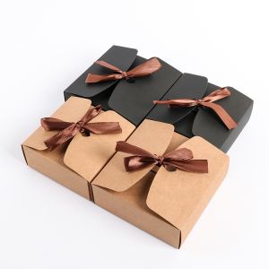Square Paper Sweet Box Degradable Eco - Friendly Material With Ribbon