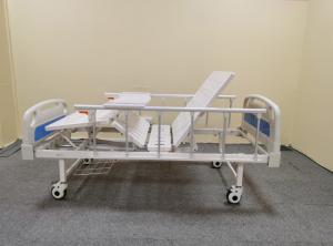 China Steel spray plastic manual hospital bed with two cranks for white hospital on sale