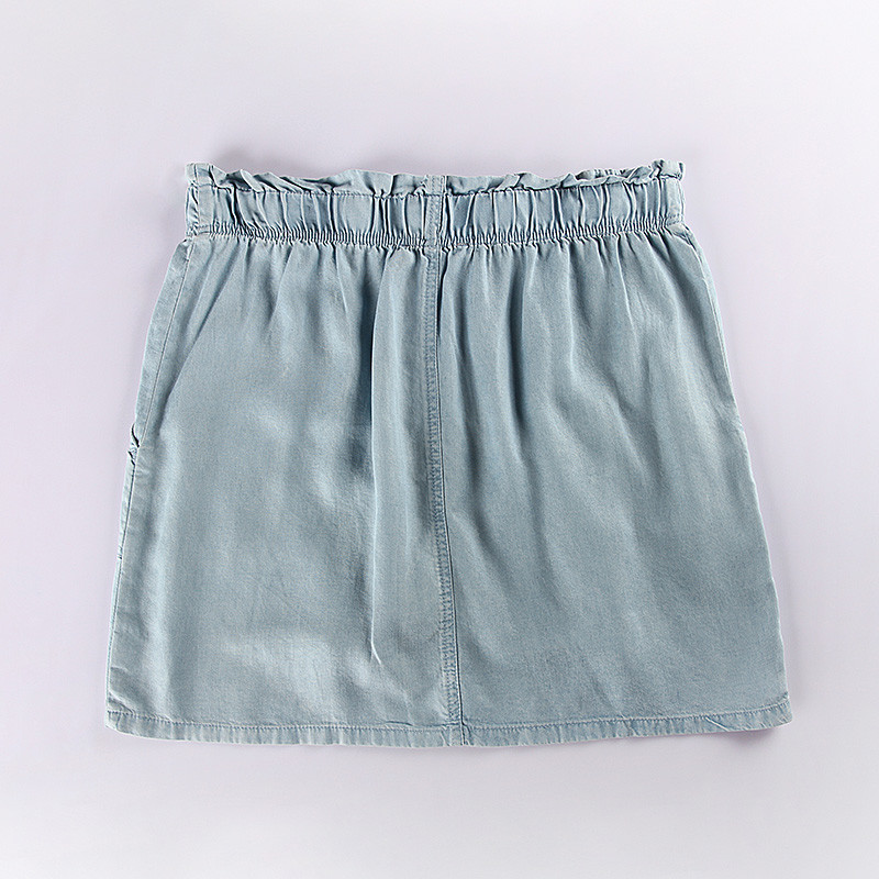 Stockpapa Ladies Plain Dyed Denim Wrap Skirts With Belt