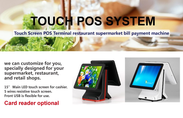 Powerful Bimi White/Black POS Windows 7 EPOS Systems with 128G SSD and Intel J1800 CPU