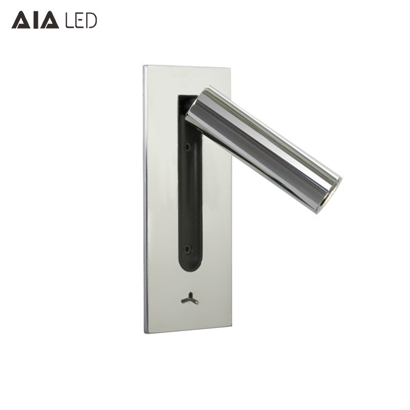 Adjustable stainless steel flexible LED headboard reading light modern aluminum hotel bedside wall light bed wall lamp