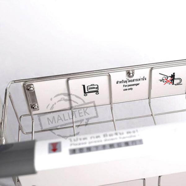 Load 250KG Stainless Steel Airport Trolley 2 Tier 4 Wheels With Brakes