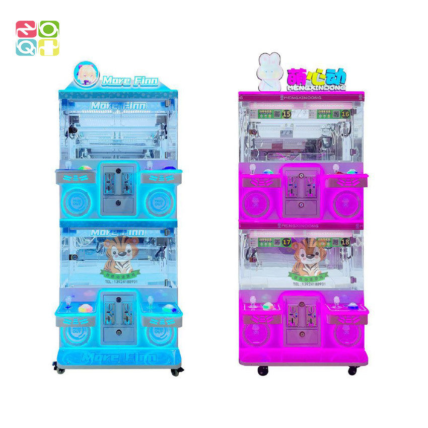 Metal Cabinet Coin Operated Claw Crane Machine With 4 Players Positions