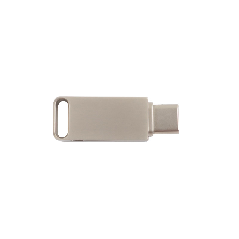 Waterproof Silver Metal USB Flash Drives with USB 2.0 And Type C Engraving and Print Logo