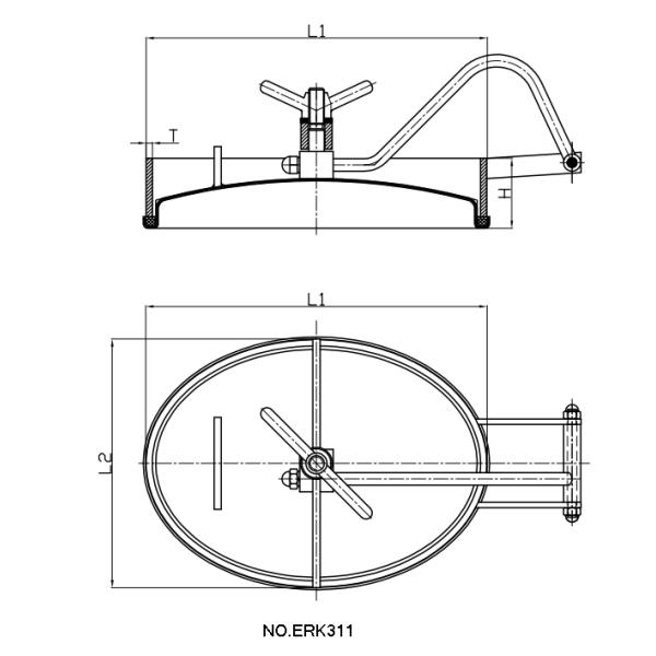 Mirror Ss316 Tank Manhole Cover Elliptical Inward Opening Pressure 435×335mm