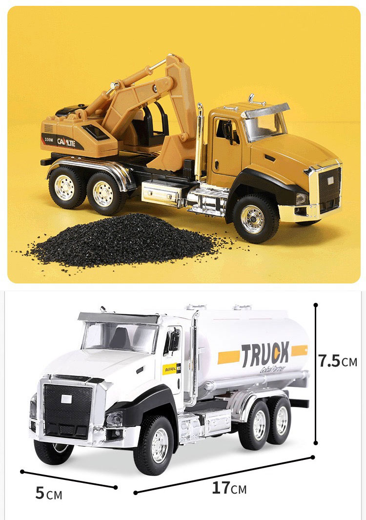 Excavator Alloy Car Model Rebound Fire Protection Set 1 24 Scale Age Range 2-4 Years