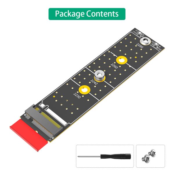 Vertical Installation PCI-E Adapter for High Speed Data Transmission with M.2 SSD Support for 2230/2242/2260/2280 Cards