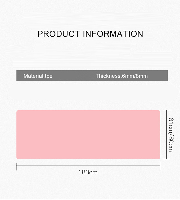10MM 0.61M Workout Exercise Mat Thick Non Slip For Women Latex Free TPE Suede