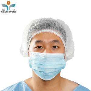 China Light Polypropylene Disposable Clip Bouffant Surgical Cap 18'' 25gsm Breathable on sale