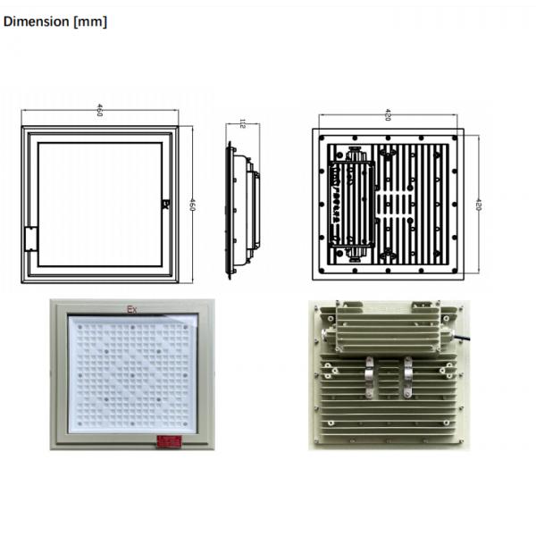 ATEX 18*18 Inch Square Shape Explosion Proof Light 100w 130lm/w Gas Station Light With Five Years Warranty