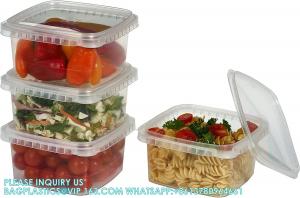 Quality Plastic Deli Containers With Lids 8 Oz- 25 Pack Square Clear Plastic Containers- Tamper-Proof BPA-Free Take Away wholesale