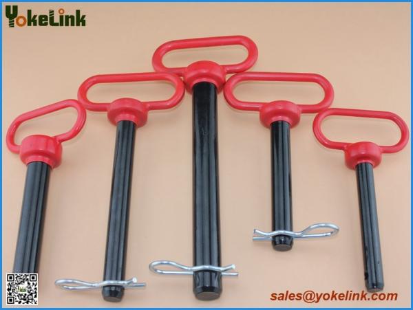 Cheap Red head hitch pin 7/8" with R Clip black powder coating for three point accessories for sale