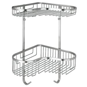 Quality OEM ODM Bathroom Storage Baskets Wall Mounting 2 Tier Shower Basket wholesale