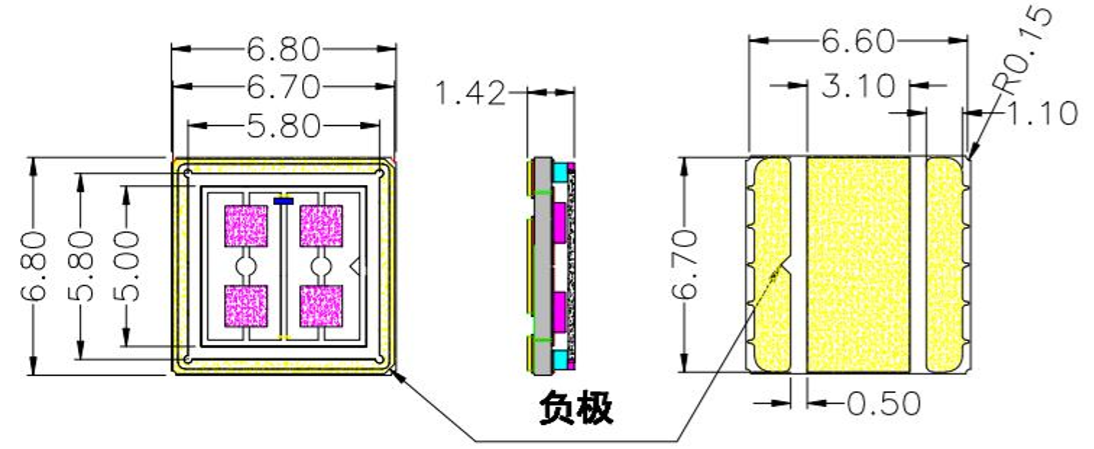 Double Parallel String Ultraviolet Radiation Lamp Sterilization Beads DL-265-S68-70mW