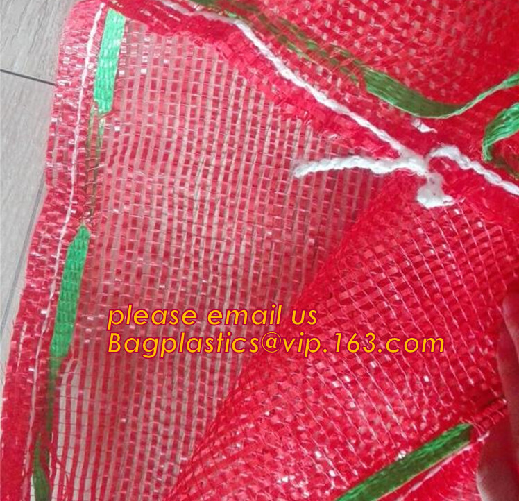 21*31cm Portable PE Fruit Oyster Onion Raschel Mesh Soap Net Bag With Handle,Cheap PP/PE Knitted plastic raschel leno me