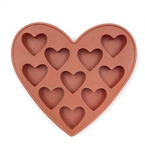 10 Cavities Silicone Heart Shaped Ice Cube Trays For Chocolate Ice Cream Cake