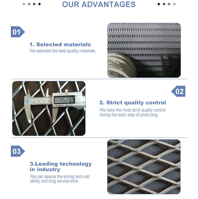 Building Expanded Metal Mesh Galvanized Diamond Mesh Metal Fence Panels
