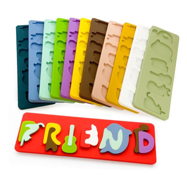 Silicone Puzzle Board, Baby Learning Puzzle Toy, Children'S Letter Animal Puzzle Toy
