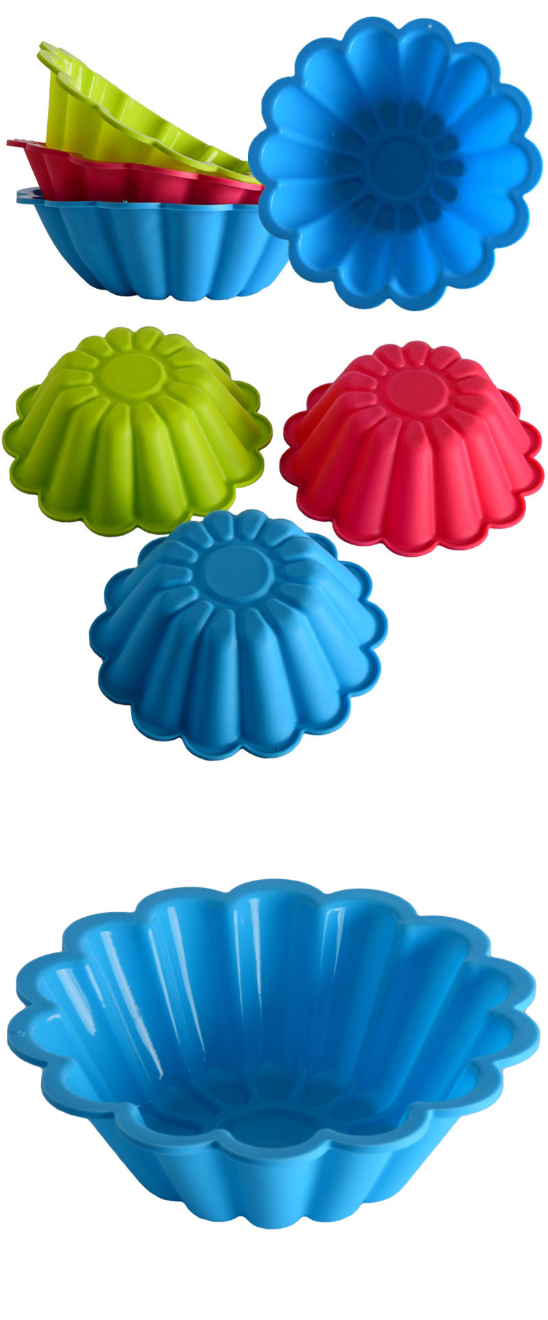Dishwasher Safe Flower Shape Silicone Cake Baking Moulds