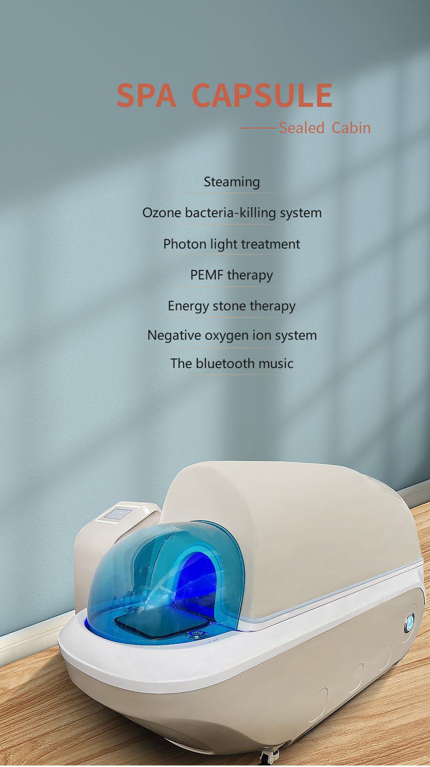 ODM Pemf Steam Heating Capsule Sauna Spa Photon Light Therapy