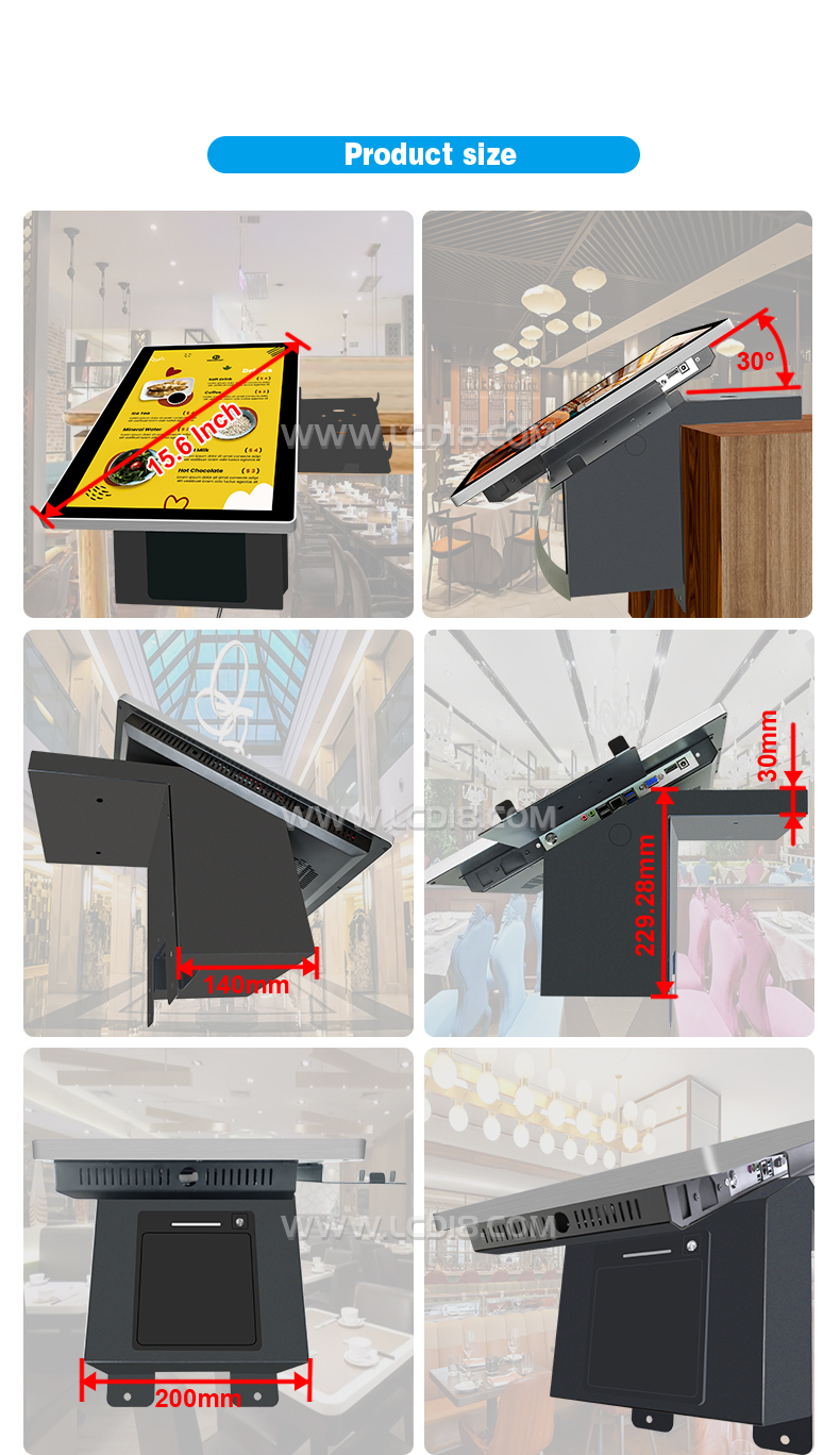 Standalone OS 15.6 inch Wall Mount Self Service Touch Screen Payment Machine with Scanner for QR code/Bar code/IC card
