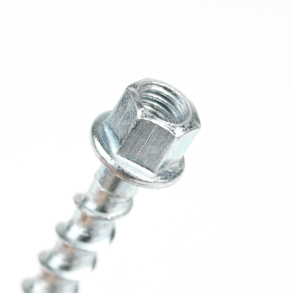 M8 Steel Hex Flange Head Vertical Concrete Threaded Rod Hanger Screw for Ceiling Fixing