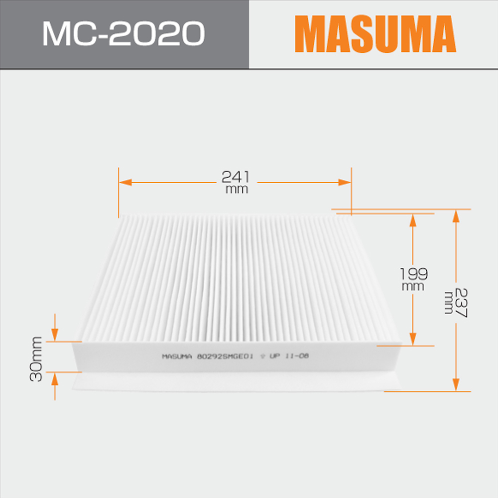 25*24.5*4cm MC-2020 MASUMA Auto Spare Parts Cabin Filter for HONDA CIVIC 80292-SMG-E01