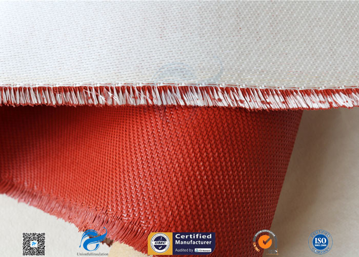 0.9mm Red Silicone Coated Fiberglass Fabric , Generator Thermal Insulation Materials