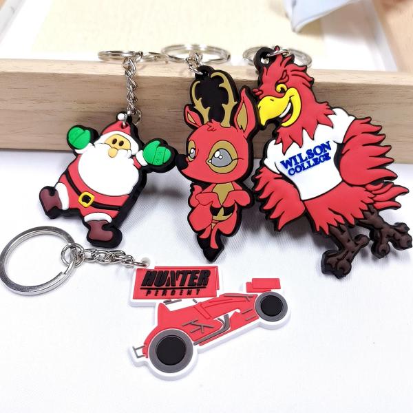 Custom Logo Embossed Debossed Rubber Soft PVC 3D 2D Print Key Chains