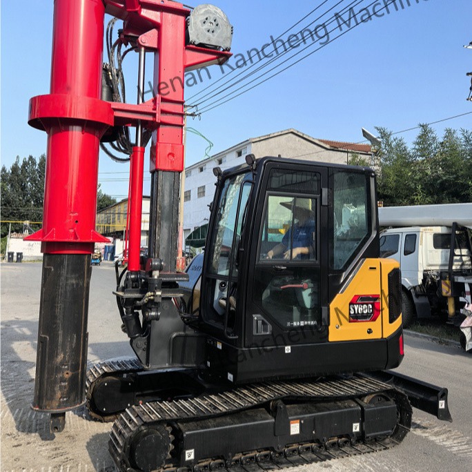 RCQ-10C Hydraulic Mini Pile Drilling Rig 10m Depth With 36KW Kubota Engine Sany SY60C Excavator Chassis