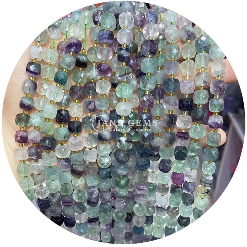Wholesale Natural Gemstone Loose Beads Flourite Crystal Stone Loose Beads Moonstone Loose Bead Spacers for Diy Jewelry