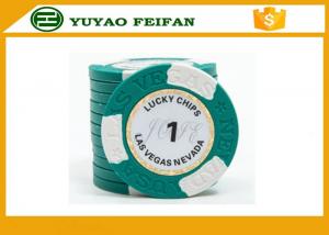 Clay Two Block TEXAS HOLDEM Clay Poker Chips With Paper Stickers / Engraved Words