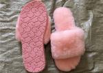 Open Toe Durable Women Soft Fuzzy Slippers Breathable With Australia Sheepskin