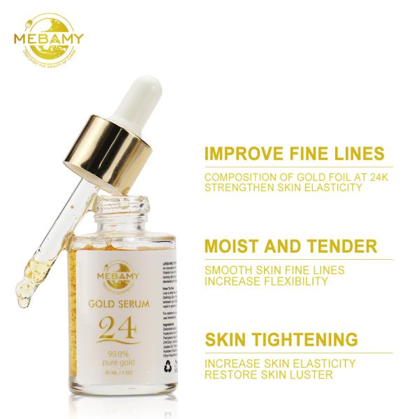 24k Gold Foil Organic Face Serum Anti Aging For Combination Skin